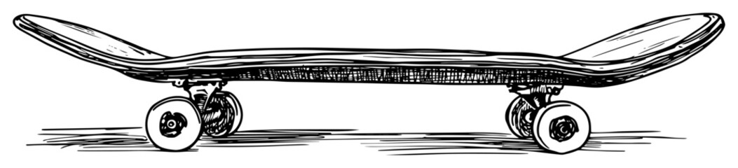 skateboard isolated hand drawn illustration © Kaz
