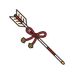 縁起物の破魔矢　シンプルな和風ベクターイラスト
