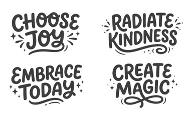 Fototapeta premium Inspirational quotes with positive messages on white background