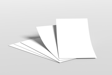 DL Flyer Mockup - Blank flyer lined up slightly raised with subtle soft Shadow. on a gray background.