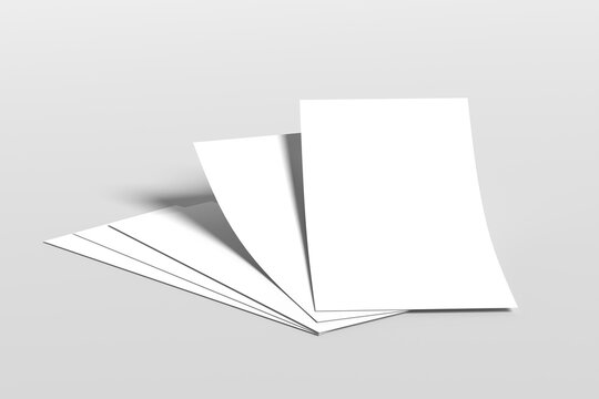 DL Flyer Mockup - Blank flyer lined up slightly raised with subtle soft Shadow. on a gray background.