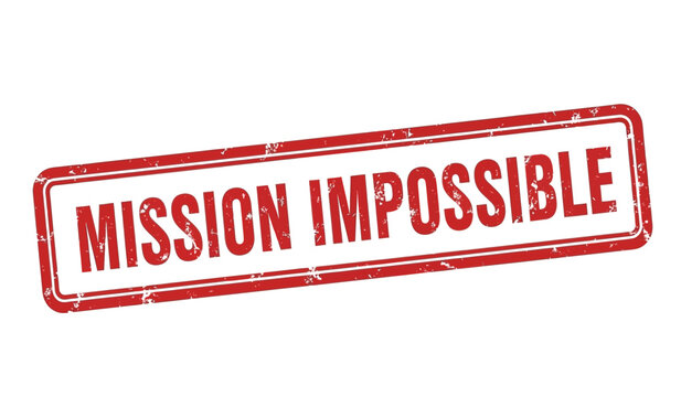 Red mission impossible stamp on with distressed texture