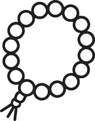 Obraz premium Handmade beaded circular necklace with tassel on white background