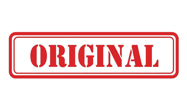 Red original stamp seal on for authenticity and verification purposes in documents