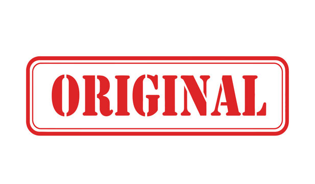 Red original stamp logo on for authenticity and verification purposes in business and documentation