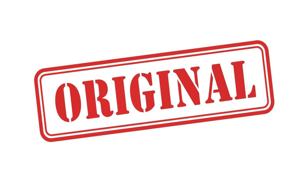 Red original stamp on for authenticity and verification purposes in documents