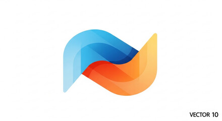 Abstract Colorful Wave Logo Design Element Isolated on White Background, Vector Illustration