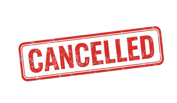 Red cancelled stamp on with clear text