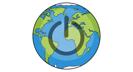 Earth Clock Symbolizing Time and Global Unity Isolated on White