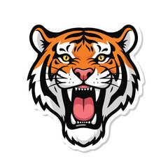 A colorful tiger head with an open mouth © Wiza