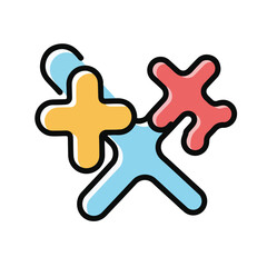 A colorful puzzle piece design