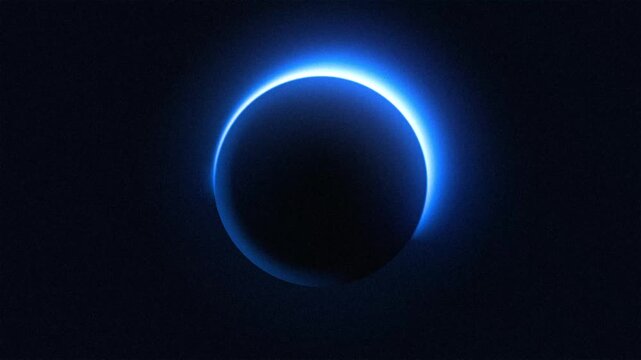 Blue Solar Eclipse Ring Of Fire Cinematic Background