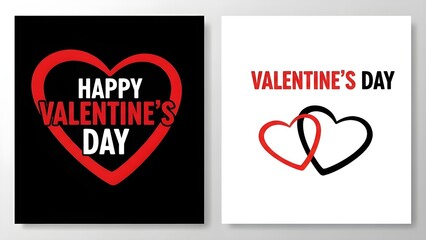 Valentine's day greeting cards with hearts and love messages