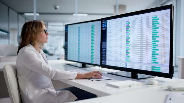 Female Accountant Using Computer For Medical Billing