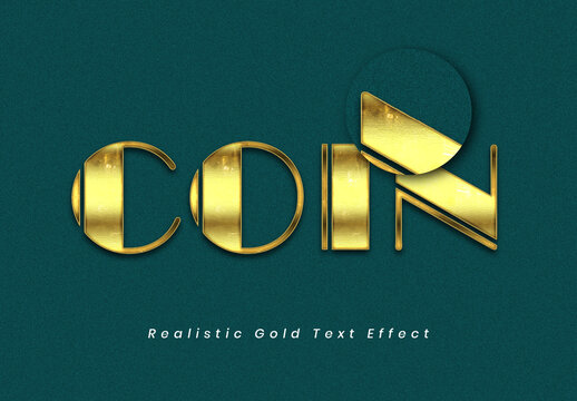 Gold Modern Geometric Realistic Text Effect