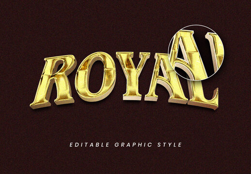 Gold Beveled 3D Royal Realistic Text Effect