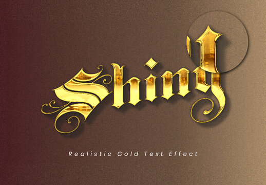 Gold Shiny Gothic Realistic Text Effect