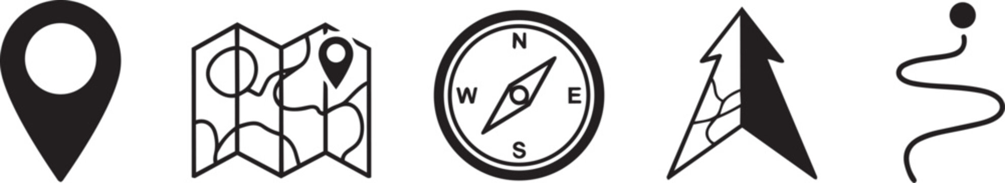 Set of 5 navigation icons vector