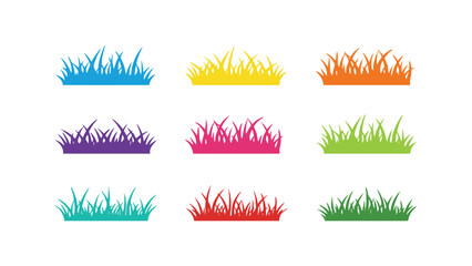 Obraz premium A colorful illustration of various grass blades in different vibrant hues