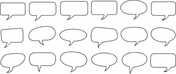 Obraz premium Empty speech bubbles in various shapes and sizes comic bubbles dialogue bubbles chat bubbles