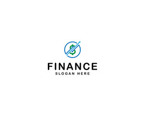 Combination of money logo design with investment arrow, finance logo design.