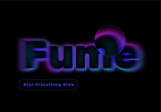Blue And Purple Neon Blur Dissolving Glow Text Effect