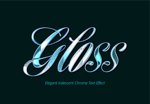 Blue And White Elegant Iridescent Chrome Text Effect