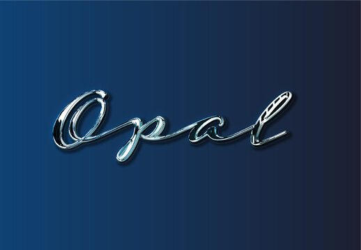 Blue Script Elegant Iridescent Chrome Text Effect
