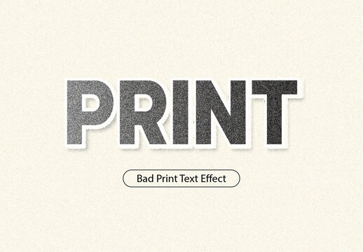 Black Grainy Bad Print Text Effect