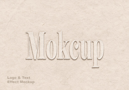 Realistic Embossed Paper Logo Print Design Mockup