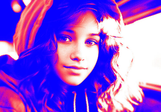 Halftone Dot Duotone Photo Effect
