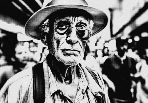 Halftone Dot Grain Photo Effect