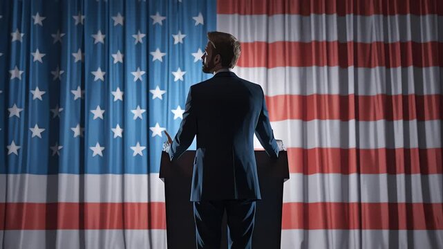 American politician giving speech formally.