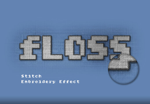 Embroidery Stitch Text Effect