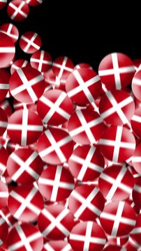 Denmark Flag Transition With Transparent Background In Vertical