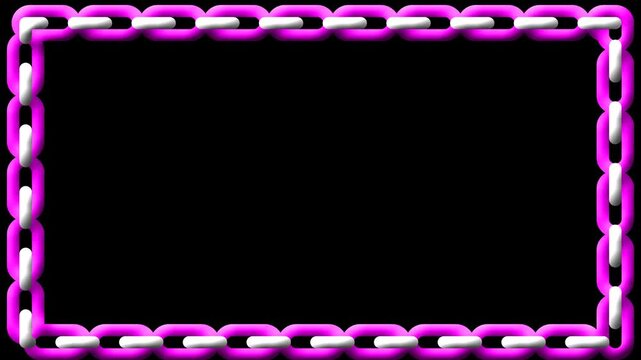 A vibrant neon purple and violet frame featuring a gradient light design and pink vector pattern creates a sleek square border template on a black wallpaper backdrop