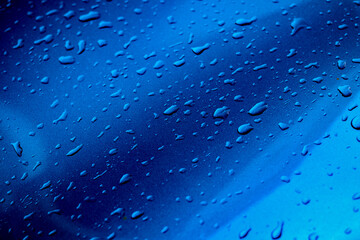 Water drop on glass - windshield rain.