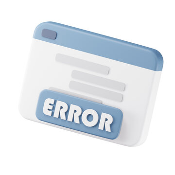 3D Error Trace Icon for Debugging and Logs