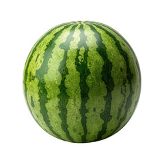 Fresh whole watermelon with green stripes