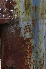 Rusted painted metal surface