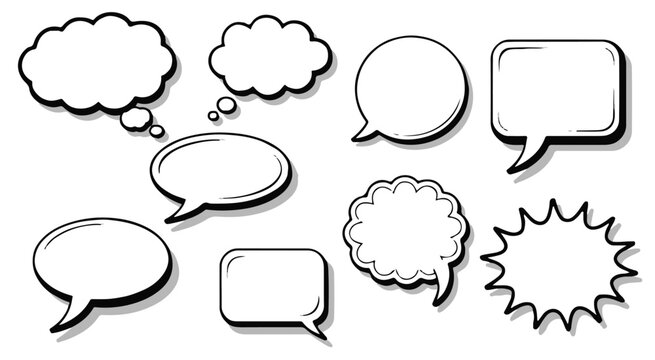 bubble comic callout shapes collection blank dialogue and thought art
