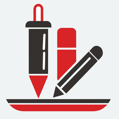 design logo vector icon illustration pen and eraser minimalist