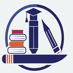 design logo vector icon illustration pen and eraser minimalist