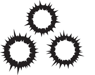 Fototapeta premium Bullet holes Silhouette vector black on a white background