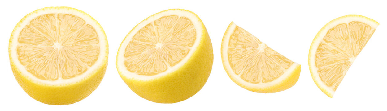 slice and half lemon fruit isolated, transparent PNG, Fresh and Juicy Lemon
