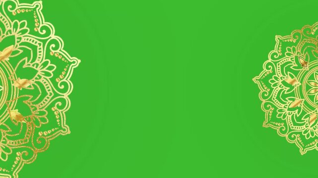 Gold mandala looping footage, Seamless 4K video looping for an elegant and vintage decorative element, 4k art with abstract mandala pattern for new age dmt lsd spiritual awakening and opening chakra