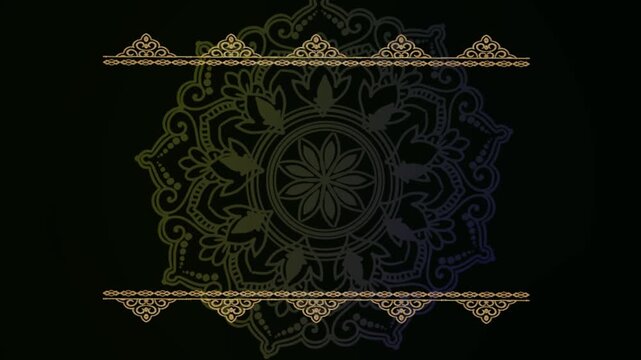 Gold mandala looping footage, Seamless 4K video looping for an elegant and vintage decorative element, 4k art with abstract mandala pattern for new age dmt lsd spiritual awakening and opening chakra