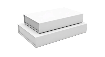 Fototapeta premium Two White Rectangular Gift Boxes Stacked