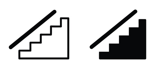 Outline Staircase. staircase  shape vector icon on white background. © muni