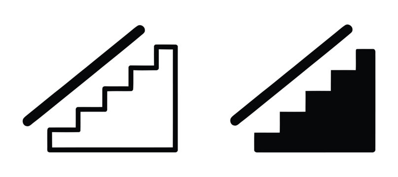 Outline Staircase. staircase  shape vector icon on white background.